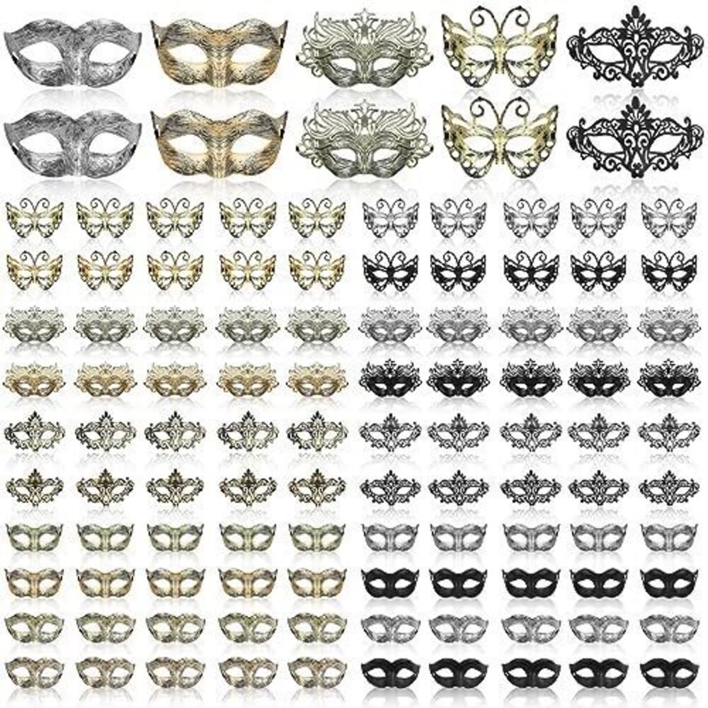 4021 100 Pcs Mardi Gras Masquerade Mask Bulk Venetian Masks Masquerade Mask